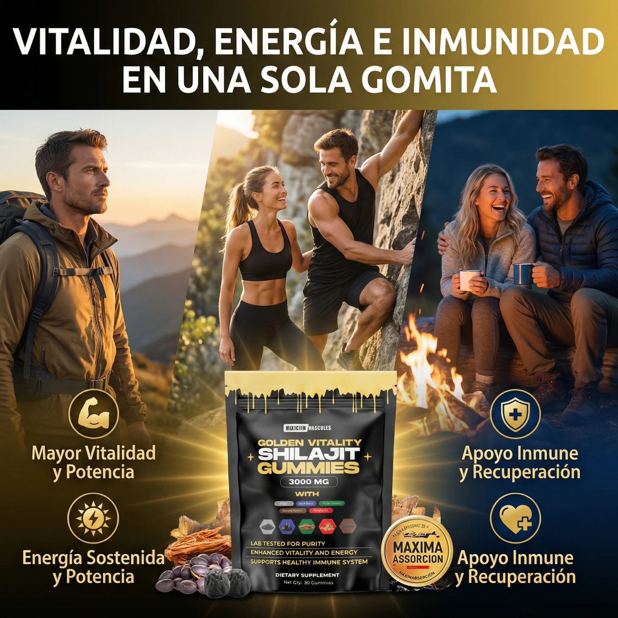 Gomas Shilajit, Energia y Vitalidad